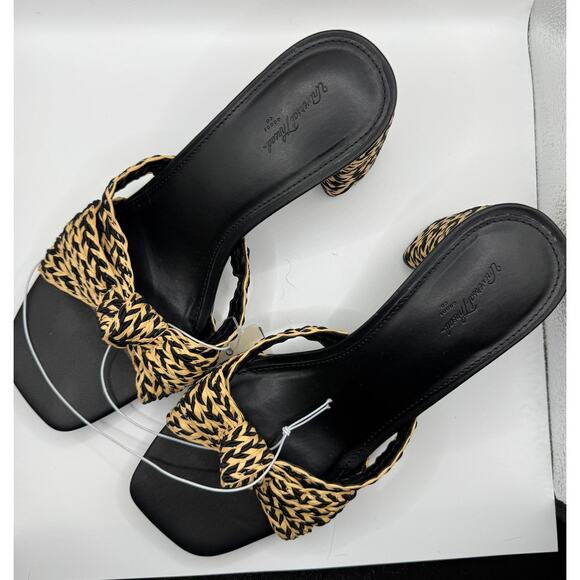 NWT Women's Aaliyah Raffia Strappy Knot Sandal Heels Universal Thread Mule 8 - Picture 3 of 11